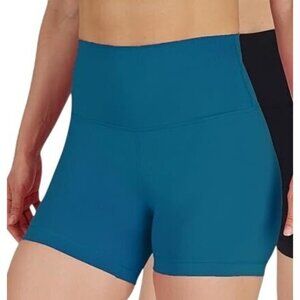 Yogalicious Lux Ocean Indigo High-Waist Shorts Women's Large NWT